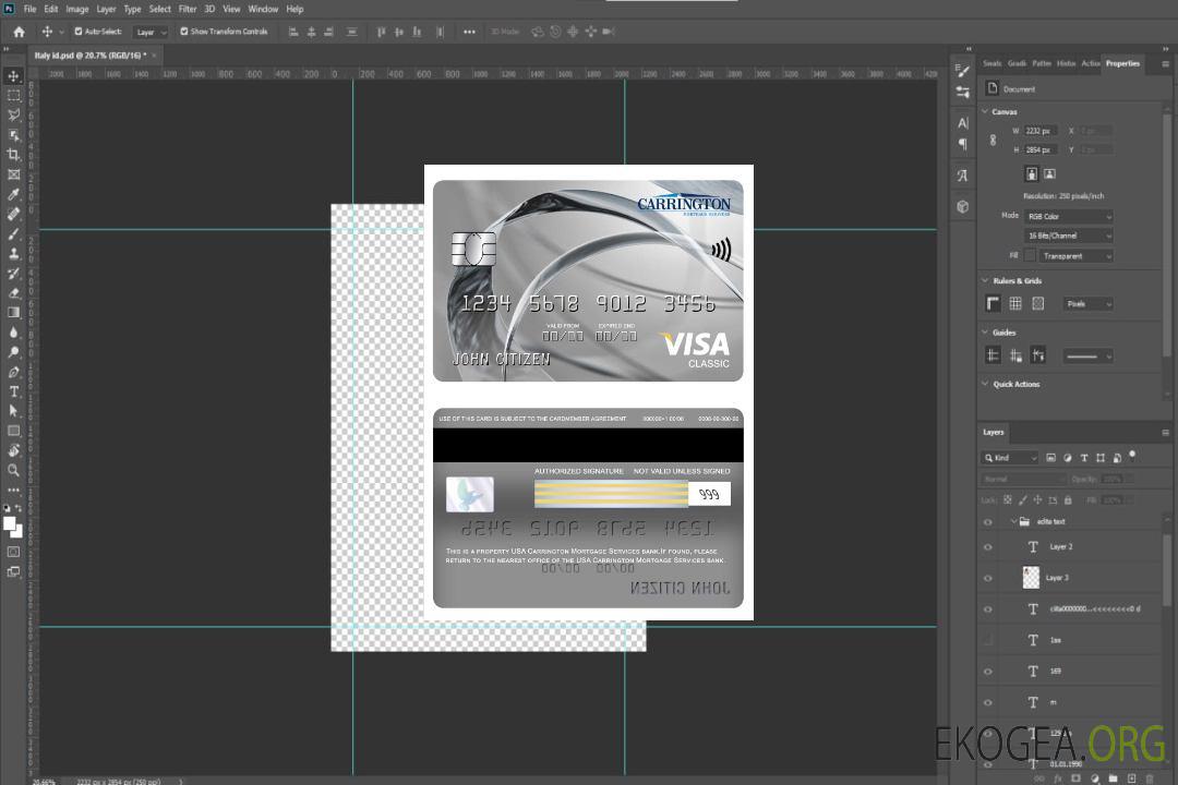 Carte visa classique de la banque USA Carrington Mortgage Services template Carte visa classique de la banque USA Carrington Mortgage Services template